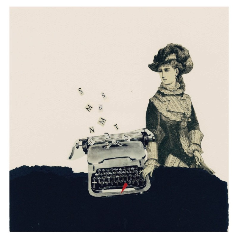 Postal Collage Escritora