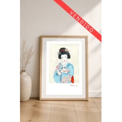 Geisha con gato II