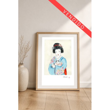 Geisha con gato II